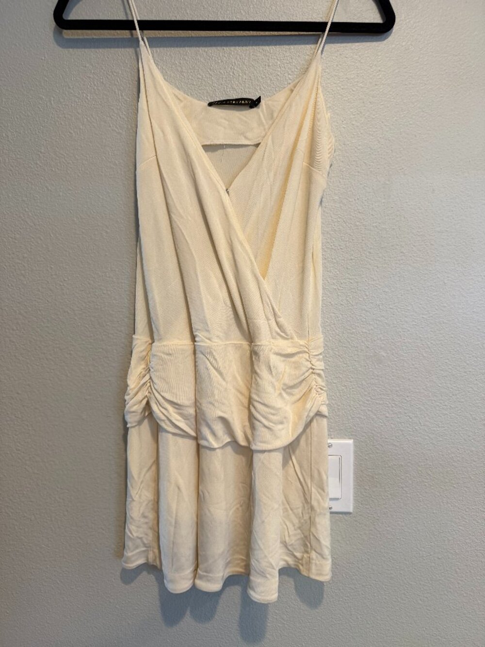 VIiX Paula Hermanny Cream Wrap Mini Dress Size Small